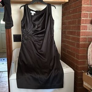 Jackie Jon New York sleeveless Black Night Out Dress Pleats Studs Evening 12